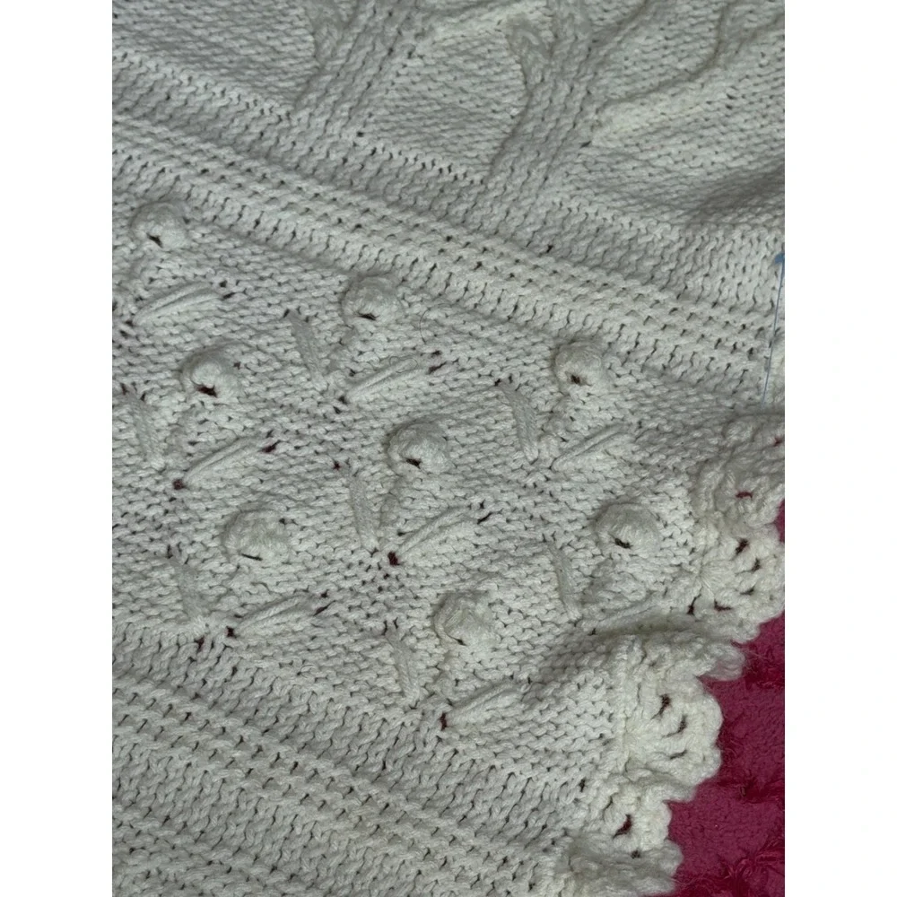 HandCrochet Baby Blanket Perfect Shower Gift White A1-0054